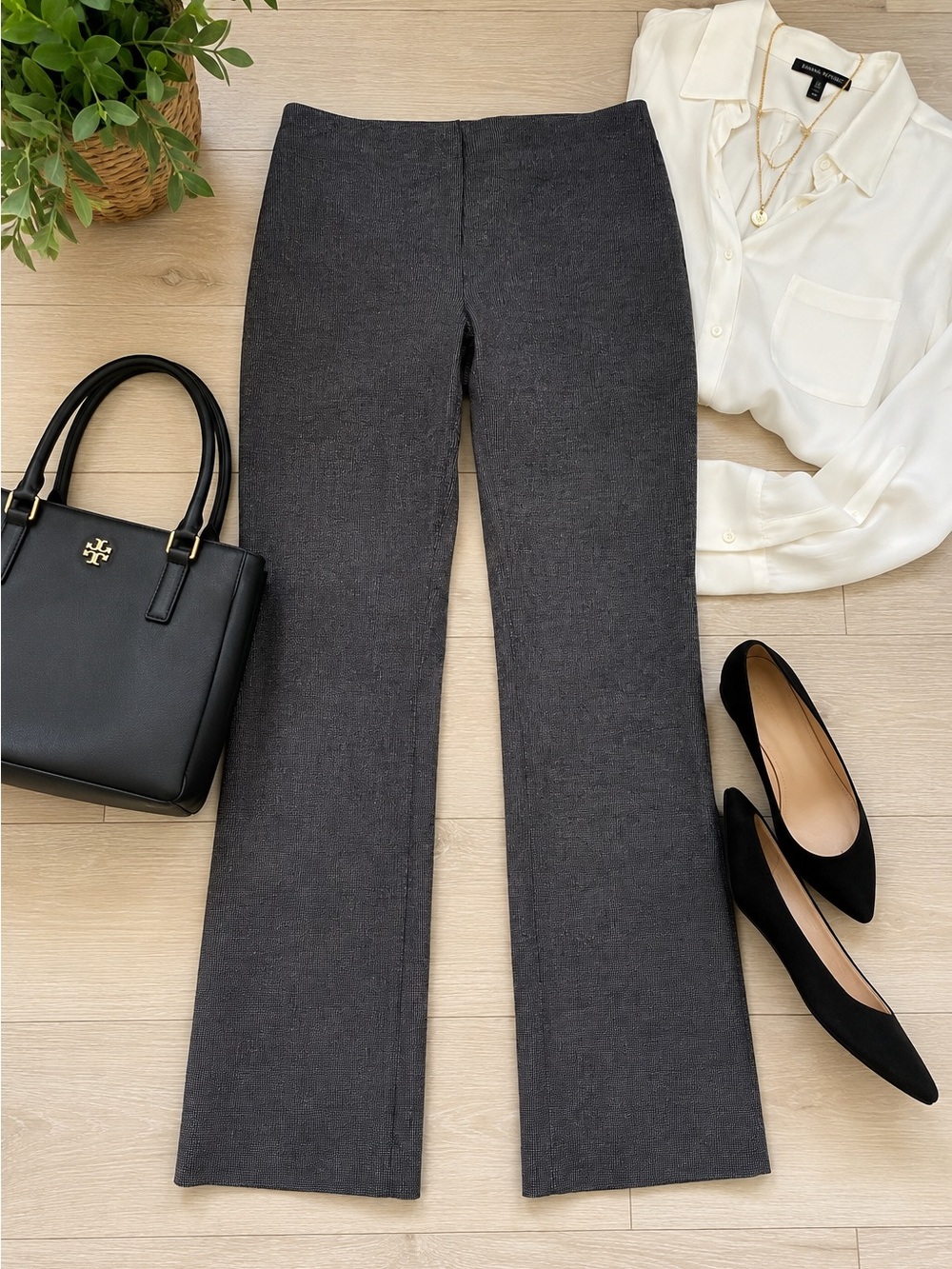 crosby. Dark Charcoal Straight-Leg Pants